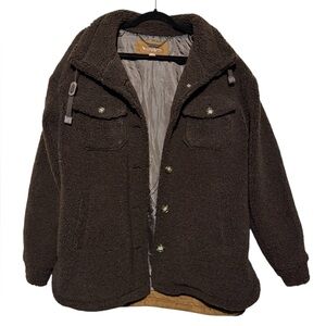 Kookaburra UGG Dark Brown Teddy Sherpa Jacket Coat Women’s Size Small Fall